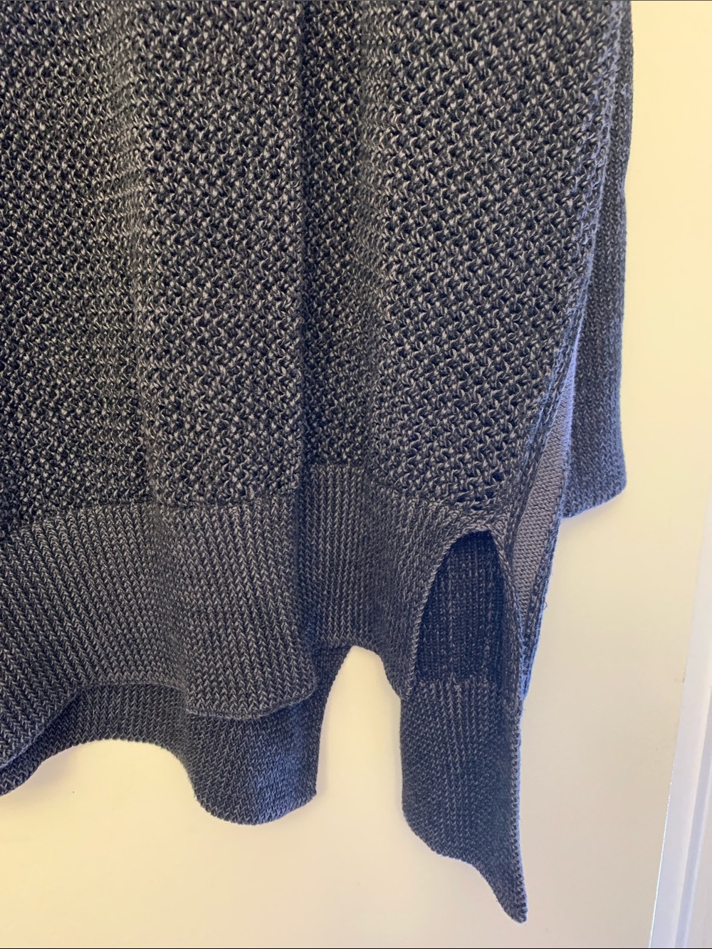 PLANET by LAUREN G gorgeous fisherman sweater cotton black- grey assymetrical - Picture 9 of 9
